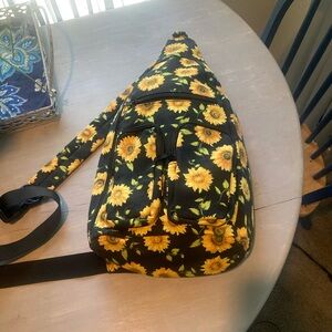 Sunflower Print Sling Bag